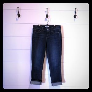 WHBM Dark-wash Cropped Jean w/ Embellished Pockets